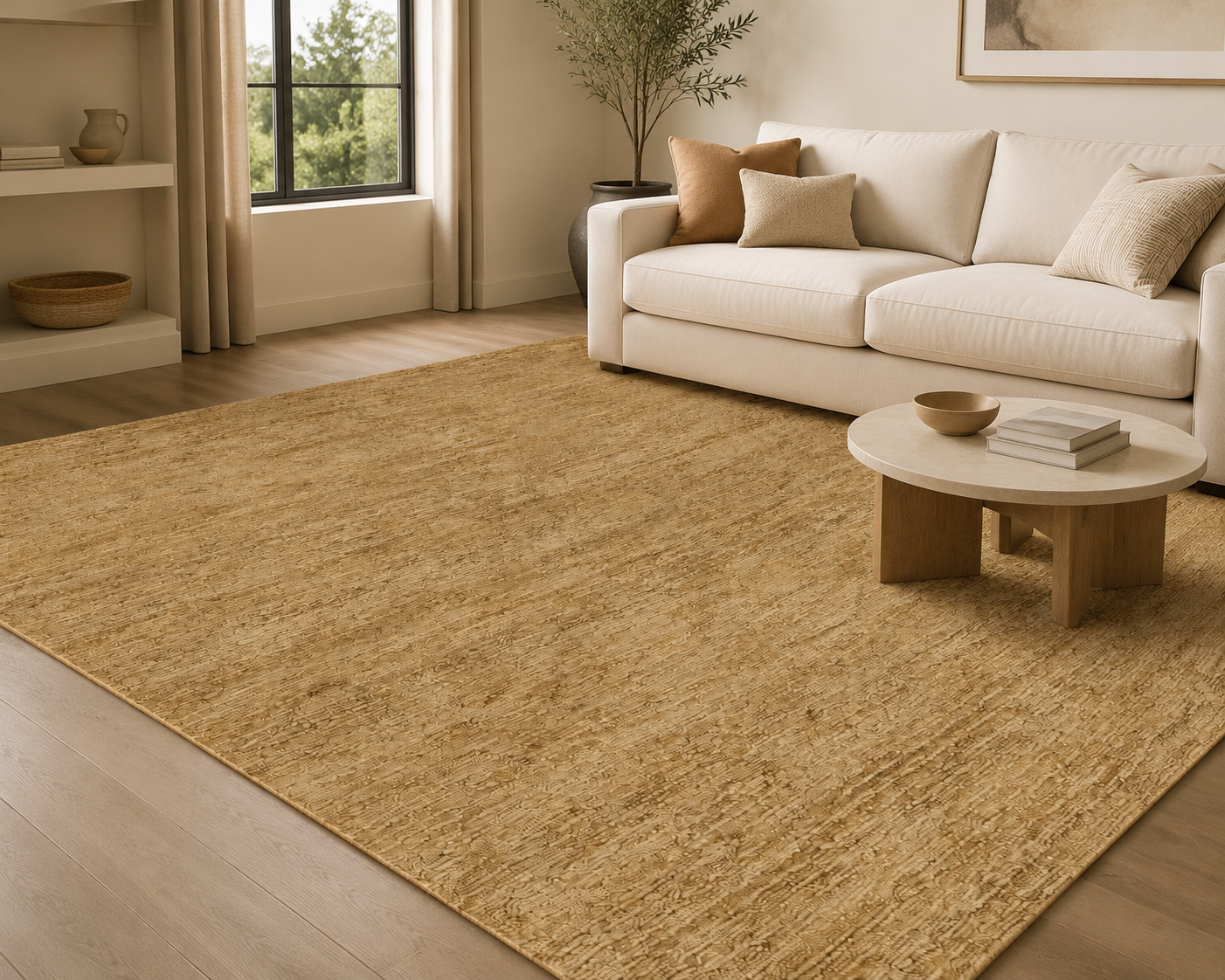 Hand-knotted Jute Carpet, handmade Jute rug