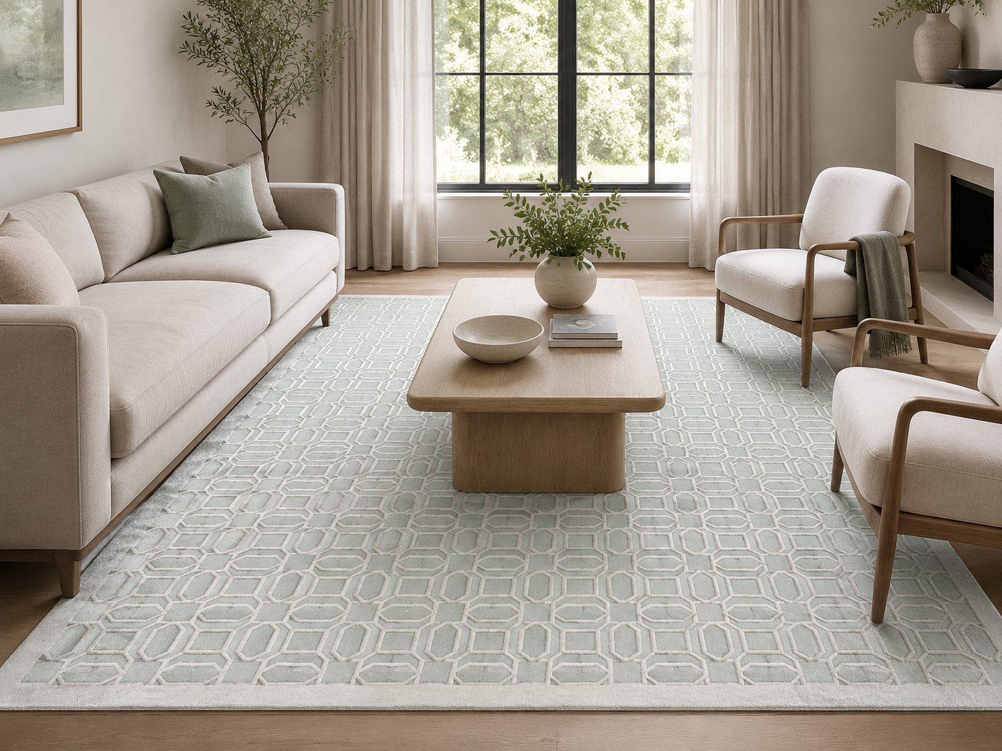 Hand Tufted  Material- Wool & Viscose Silk, handmade Wool & Viscose Silk rug