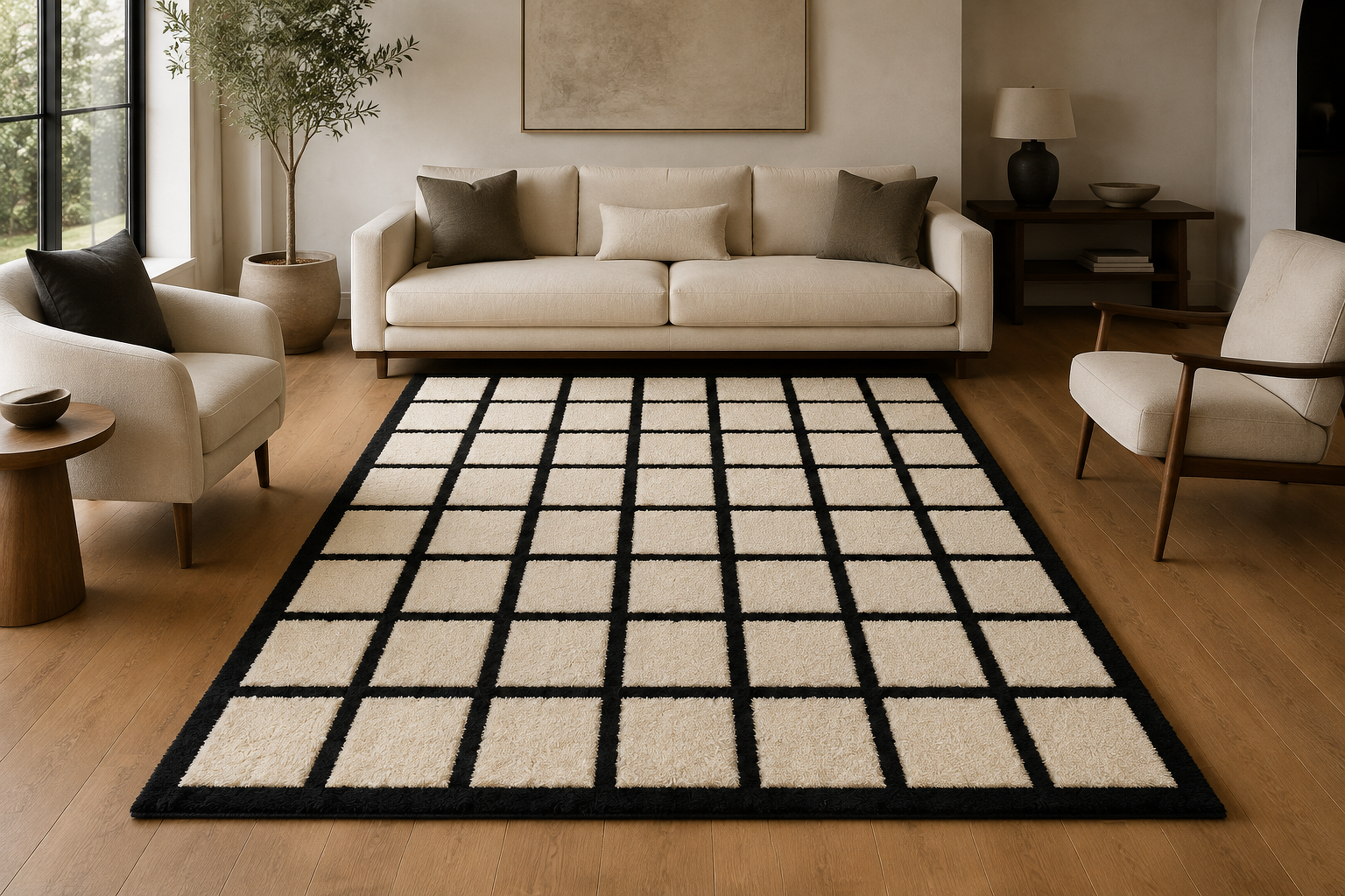 Hand-knotted Moroccan Rug, handmade Semi-Worsted New Zealand Wool rug