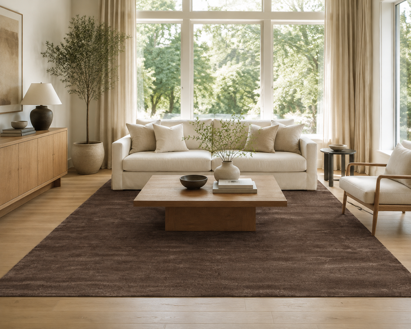 Hand-knotted Indo-Tibetan Wool & Bamboo Silk Mix Rug, handmade Wool & Bamboo Silk rug