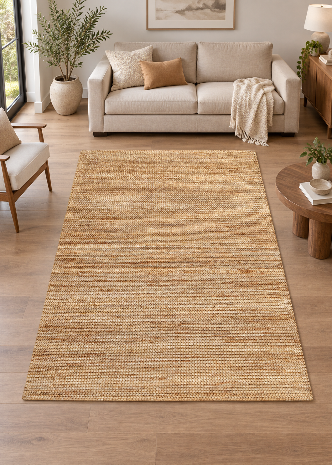 Natural Braided Jute Rectangle Rug, handmade Jute rug