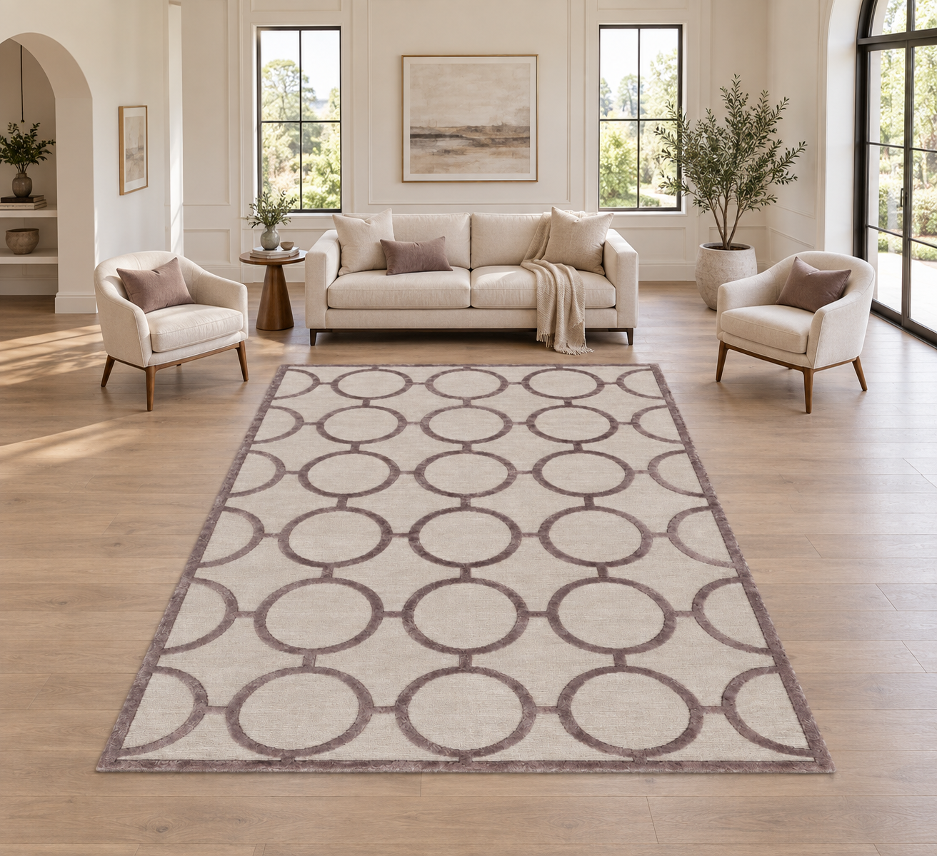 Hand Knotted Indo Tibetan, handmade Wool & Viscose Silk rug