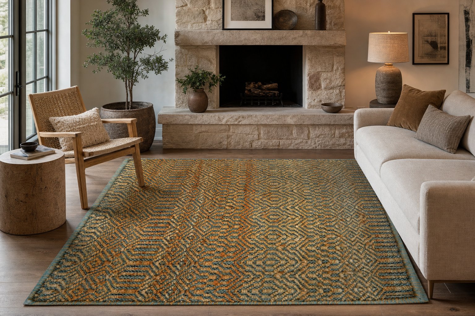 Handwoven Jute Dhurrie Rug, handmade Jute rug