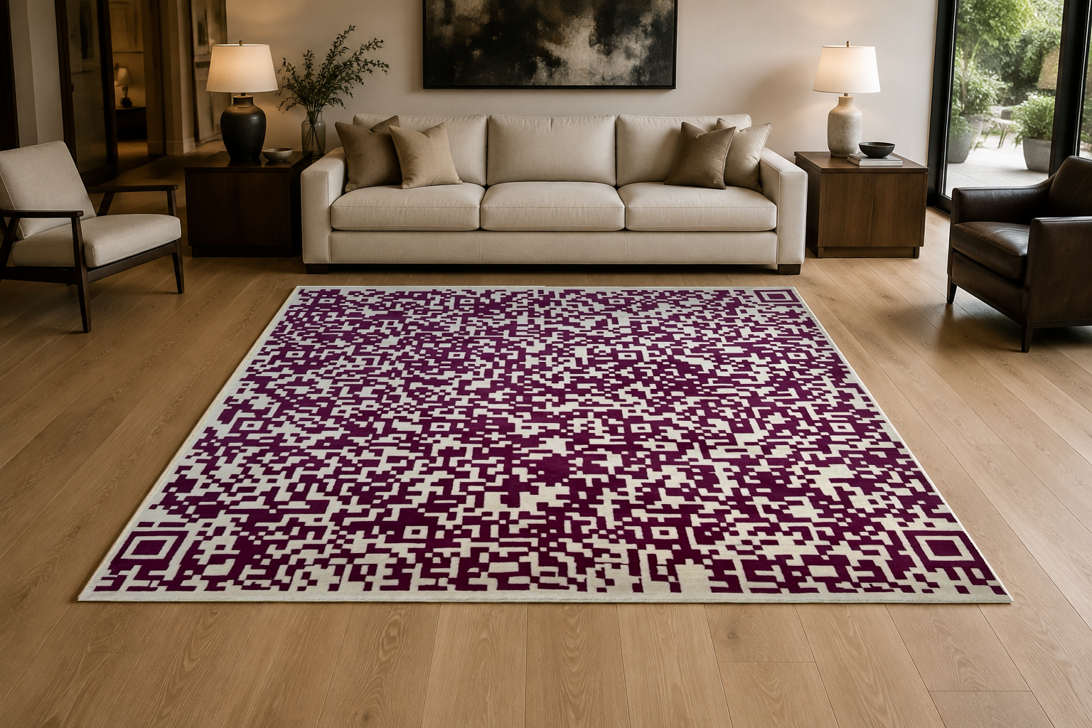 Hand-knotted Indo-Tibetan Wool Rug, handmade Semi-Worsted New Zealand Wool rug